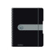 CAHIER SPIRALE   80g A5 4 TROUS 5X5 160 pages COUV PP + ELASTIQUE