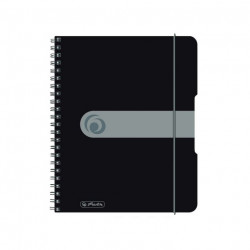 CAHIER SPIRALE   80g A5 4 TROUS 5X5 160 pages COUV PP + ELASTIQUE