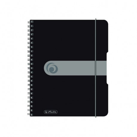 CAHIER SPIRALE   80g A5 4 TROUS 5X5 160 pages COUV PP + ELASTIQUE