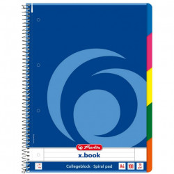 CAHIER SPIRALE   A4 70g 160 pages 4 TROUS  5 ONGLETS  LIGNE