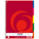 CAHIER SPIRALE   A4 70g 200 pages  4 TROUS 5 ONGLETS COULEURS  5X5