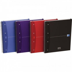 CAHIER SPIRALE reliure intégrale A4+ 240P Grands carreaux SEYES COUV CARTON A4 4TROUS +3 INTERC EUROPEAN BOOK  FAB France - PEFC