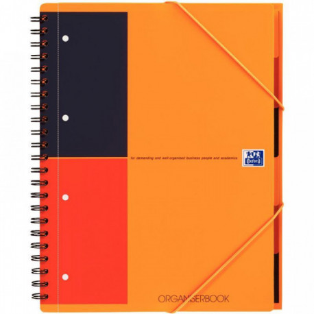 CAHIER SPIRALE -TRIEUR ORGANISERBOOK  A4+ LIGNE 160P  COUV POLYPRO +ELAST. FAB France OXFORD PEFC SCRIBZEE