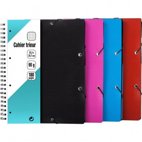CAHIER +TRIEUR 6 INTERC+CHEMISE ELAST A4+ 180 PAGES 90 G COUV. POLYPRO RECYCLE 5x5