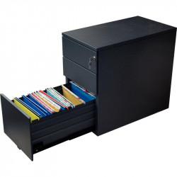 CAISSON HAUTEUR  BUREAU PROFESSIONNEL P74.1 L41.8 H69.4  CM EN METAL FAB FR 3 TIROIRS ANTHRACITE GAR 5ANS