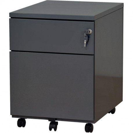 CAISSON MOBILE PROFESSIONNEL EN MÉTAL 1 TIROIR PLAT 1 TIR.DOSS.SUSPENDUS FAB FR ANTHRACITE GAR 5ANS 