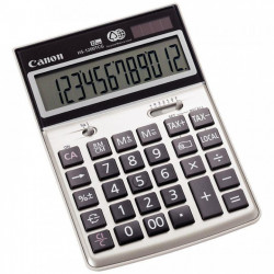 CALCULATRICE 12 CHIFFRES SEMI BUREAU CANON ECOLOGIQUE HS-20TSC 20 % DE PLASTIQUE RECYCLE 2 PILES CR2016 829484 