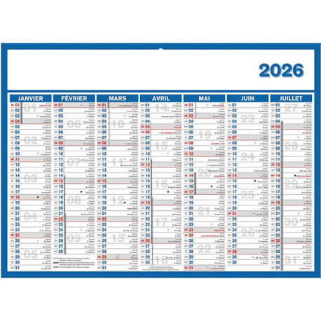 CALENDRIER 7 MOIS SUR CHAQUE FACE 29X39,5CM