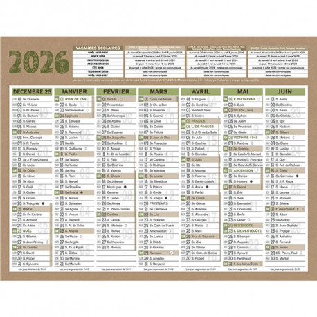 CALENDRIER 7 MOIS SUR CHAQUE FACE NATURA 13,5X17,5CM