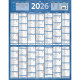 CALENDRIER ANNUEL 1 FACE 55X43CM BLEU 14 MOIS