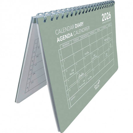 CALENDRIER MENSUEL OSLO 15.5x23.8cm VERT