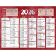 CALENDRIER SEMESTRIEL 13,5X17,5CM 6 MOIS PAR FACE