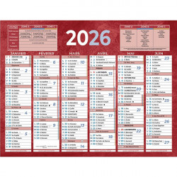 CALENDRIER SEMESTRIEL 13,5X17,5CM 6 MOIS PAR FACE