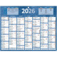 CALENDRIER SEMESTRIEL 21X26,5CM BLEU 7 MOIS PAR FACE