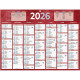 CALENDRIER SEMESTRIEL 32X42CM  7 MOIS PAR FACE