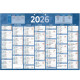 CALENDRIER SEMESTRIEL 38,5X54CM BLEU 7 MOIS PAR FACE