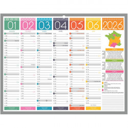 CALENDRIER TENDANCE MINI 21X26,5CM 6 MOIS PAR FACE