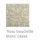 CANAPE 2 PLACES COTELE BLANC BOUCLE L150 P87- PIED BOULE EN BOIS  L127XH78P87 CM ASSISE H 40CM P 58CM