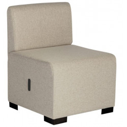 Canapé Hizia 1 place beige sahara. Modulable, revêtement tissu polyester. Assemblage facile et sans outil. Assises H45 X P62 X L