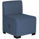 Canapé Hizia 1 place bleu denim. Modulable, revêtement tissu polyester. Assemblage facile et sans outil. Assises H45 X P62 X L60