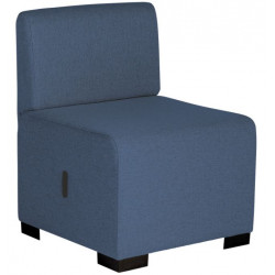 Canapé Hizia 1 place bleu denim. Modulable, revêtement tissu polyester. Assemblage facile et sans outil. Assises H45 X P62 X L60