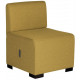 Canapé Hizia 1 place jaune safran. Modulable, revêtement tissu polyester. Assemblage facile et sans outil. Assises H45 X P62 X L
