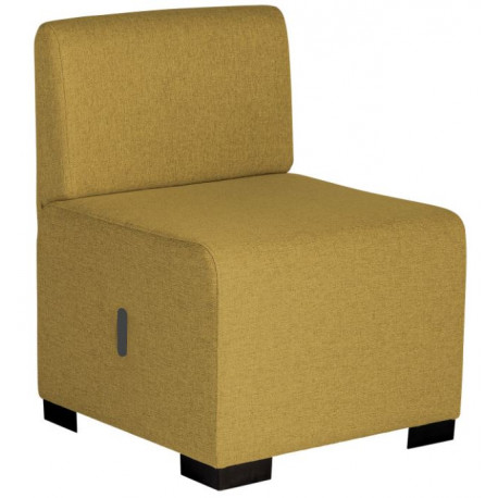 Canapé Hizia 1 place jaune safran. Modulable, revêtement tissu polyester. Assemblage facile et sans outil. Assises H45 X P62 X L