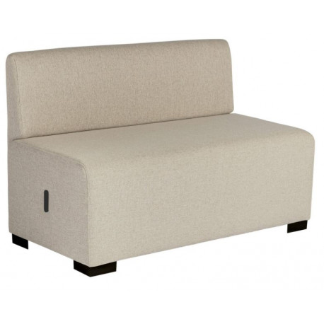 Canapé Hizia 2 places beige sahara. Modulable, revêtement tissu polyester. Assemblage facile et sans outil. Assises avec mousse 