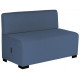 Canapé Hizia 2 places bleu denim. Modulable, revêtement tissu polyester. Assemblage facile et sans outil. Assises H45 X P62 X L 