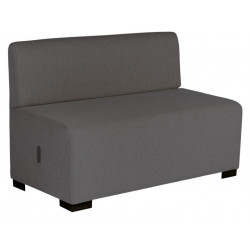 Canapé Hizia 2 places gris anthracite. Modulable, revêtement tissu polyester. Assemblage facile et sans outil. Assises H45 X P62
