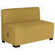Canapé Hizia 2 places jaune safran. Modulable, revêtement tissu polyester. Assemblage facile et sans outil. Assises H45 X P62 X 