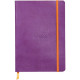 CARNET 160 PAGES RHODIARAMA FORMAT A5, 5X5, COUVERTURE SOUPLE EN SIMILI CUIR, VIOLET