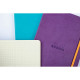 CARNET 160 PAGES RHODIARAMA FORMAT A5, 5X5, COUVERTURE SOUPLE EN SIMILI CUIR, VIOLET