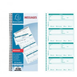 CARNET 200 MESSAGES DETACHABLES PRE IMPRIMES ET AUTOCOPIANT 29.7X148MM VERTICAL