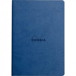 CARNET  A5 LIGNE 64P 90G IVOIRE  COUV SOUPLE BLEU SAPHIR RHODIARAMA  - PEFC 