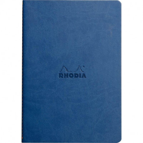 CARNET  A5 LIGNE 64P 90G IVOIRE  COUV SOUPLE BLEU SAPHIR RHODIARAMA  - PEFC 