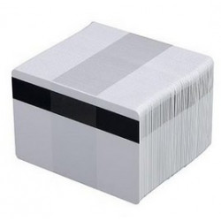 CARTE A IMPRIMER PVC BLANCHE AVEC PISTE MAGNETIQUE HICO LOT X 100
