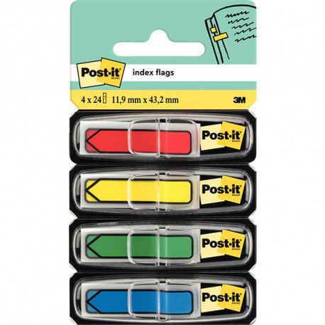 Carte de 4x24 marque-pages flèches post-it couleurs vives assorties
