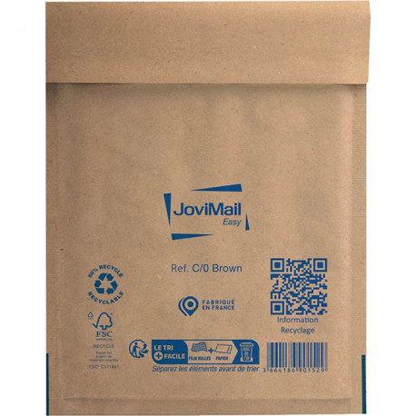 CARTON DE 100 POCHETTES BULLES PAPIER 150X210MM KRAFT