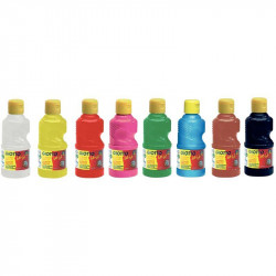 CARTON DE 8 FLACONS 250ML DE GOUACHE GIOTTO BE-BÈ, COLORIS ASSORTIS