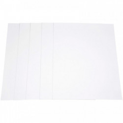 CARTON ÉPAIS 2 CÔTÉS BLANCS 50X65CM 1005G ÉPAISSEUR 1,5MM PQT DE 5 FEUILLES