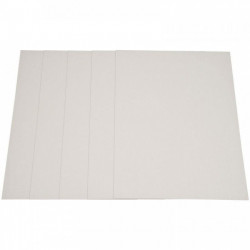 CARTON ÉPAIS 2 CÔTÉS GRIS 60X80CM 1230G ÉPAISSEUR 2MM PAQUET DE 5 FEUILLES