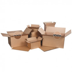 CARTONS 300X250X200 LOT DE 10 CAISSES AMÉRICAINES  DOUBLE CANNELURE RECYCLÉ