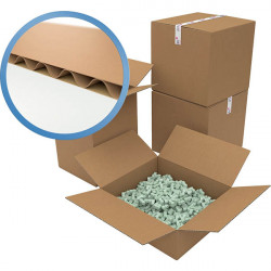 CARTONS 48X33X30 CM LOT DE 20 CAISSES AMÉRICAINES SIMPLE CANNELURE RECYCLÉ