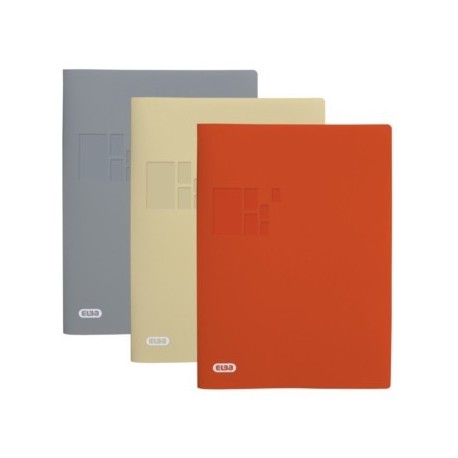 PROTEGE DOCUMENTS ELBBUS A4 20 VUES ASS x10 GRIS ORANGE BEIGE POLYPRO 300µ