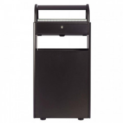 CENDRIER / CORBEILLE SUR PIED GRIS Combiné cendrier 12L avec poubelle gris 60L Corps acier + profilés aluminium poudrés anti-UV.