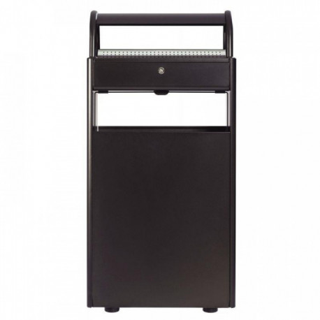 CENDRIER / CORBEILLE SUR PIED GRIS Combiné cendrier 12L avec poubelle gris 60L Corps acier + profilés aluminium poudrés anti-UV.