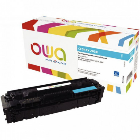 CF541X OWA ARMOR CARTOUCHE LASER CYAN HAUTE CAPACITÉ P/ HP 203X (CF541X)