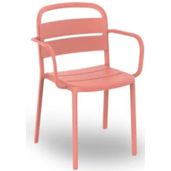 CHAISE 4 PIEDS COMO INTERIEUR/EXTERIEUR ACCOUDOIRS ASSISE H 46X P53,5 L 57,4,9CM H 21,3 CM POLYPROPYLENE FIBRE DE VERRE TERRACOT