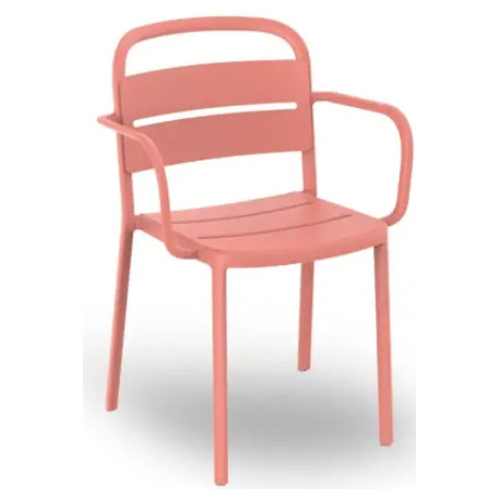 CHAISE 4 PIEDS COMO INTERIEUR/EXTERIEUR ACCOUDOIRS ASSISE H 46X P53,5 L 57,4,9CM H 21,3 CM POLYPROPYLENE FIBRE DE VERRE TERRACOT